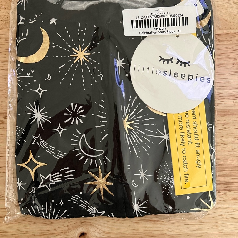 Little Sleepies Black and White Celestial Pajama Set